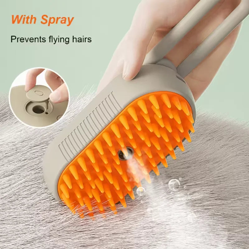 Cat Pet Beauty Produc Spray Massage Brush One Button Steam Spray Folding Rotatable Floating Hair Bath Hair Removal Brush Comb